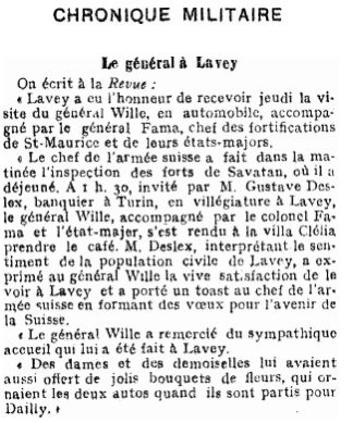 14 Visite du Général Wille à Lavey (1915)